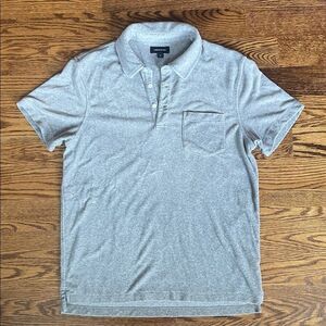 J.Crew Terry Cloth Light Gray Short Sleeve Polo Size Medium